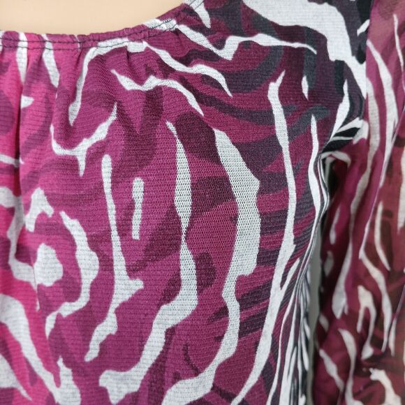 Chicos Women's size US 4/Small Zebra Sheer Lightweight Casual Retro Tunic Blouse - Picture 3 of 7